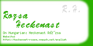 rozsa heckenast business card